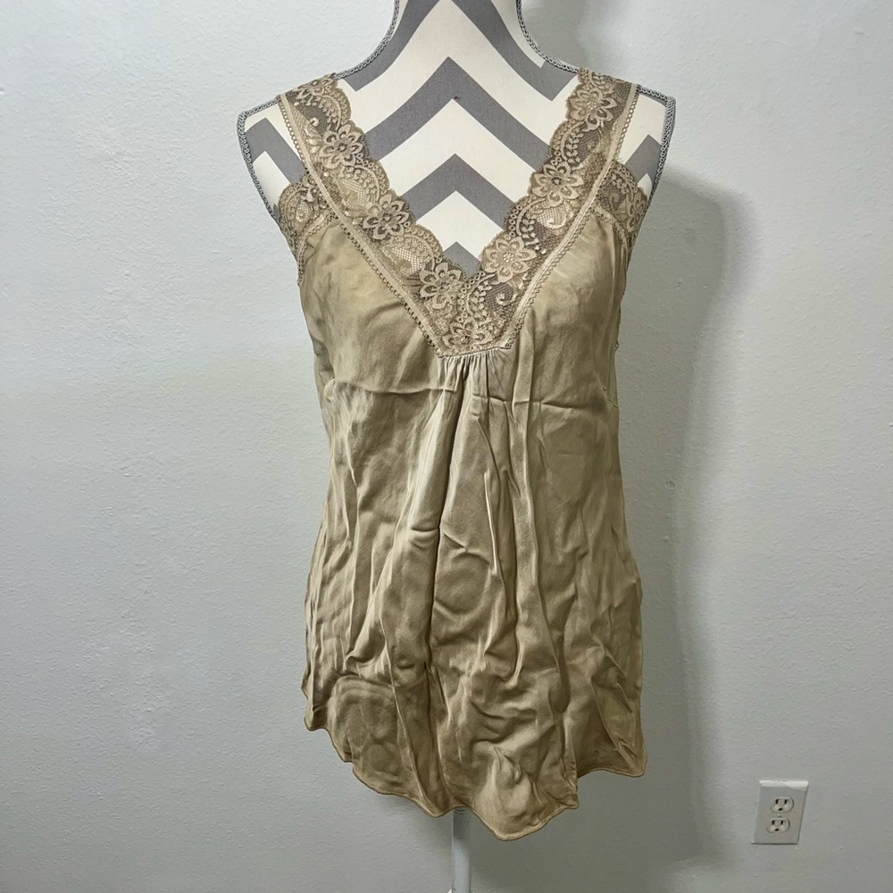 Beige/Gold Lace Embellished Camisole